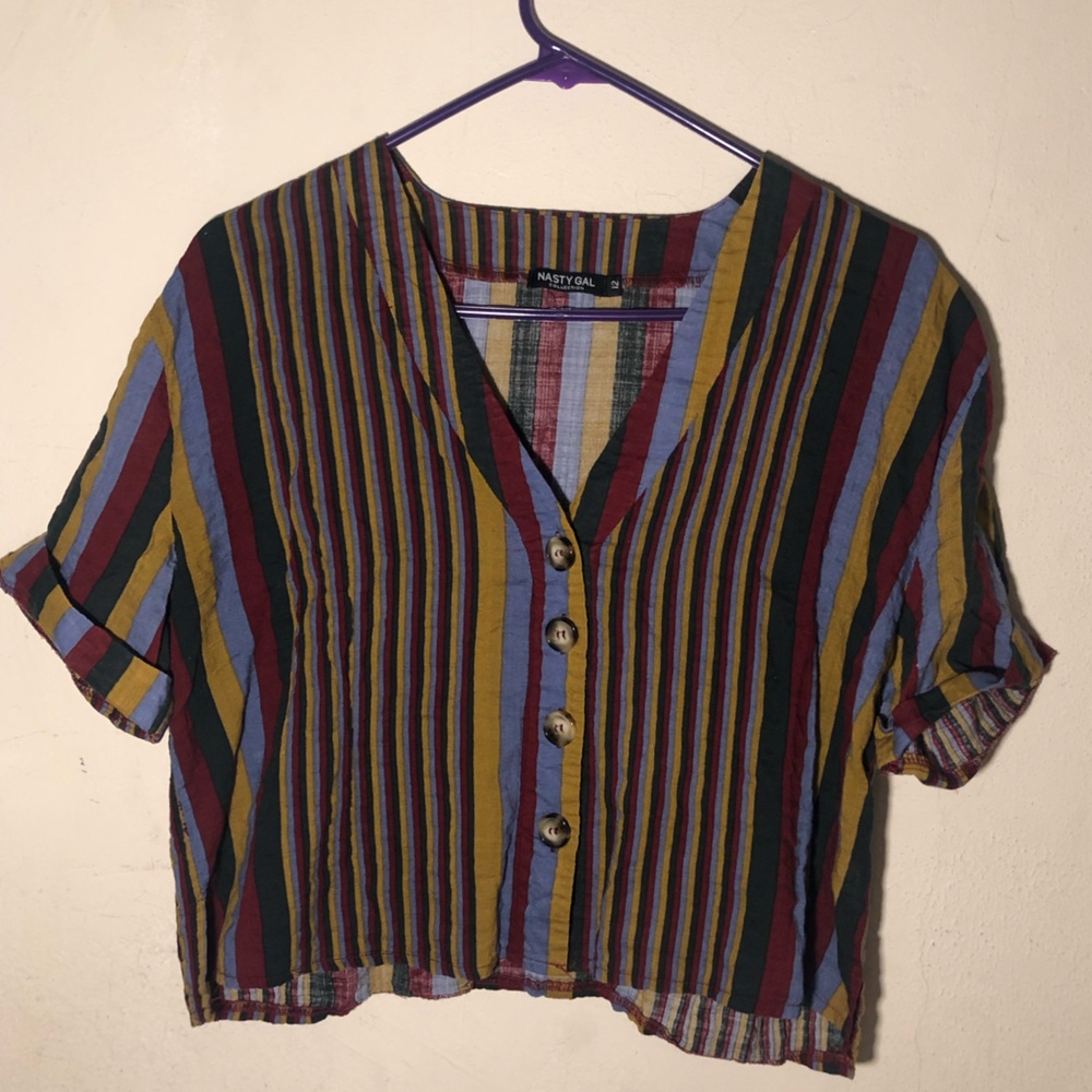 NastyGal Striped Button Down Shirt